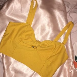 FOREVER 21 yellow front-tie crop top ✨🌈